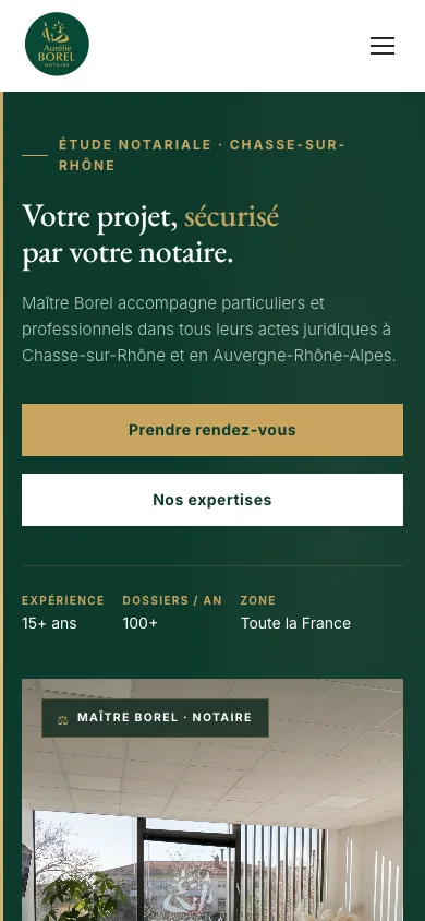 Le site Maître Borel sur téléphone